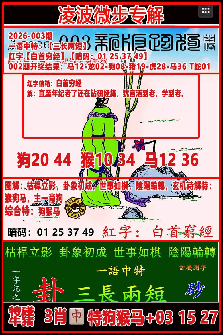 003期凌波微步专解跑狗[图]